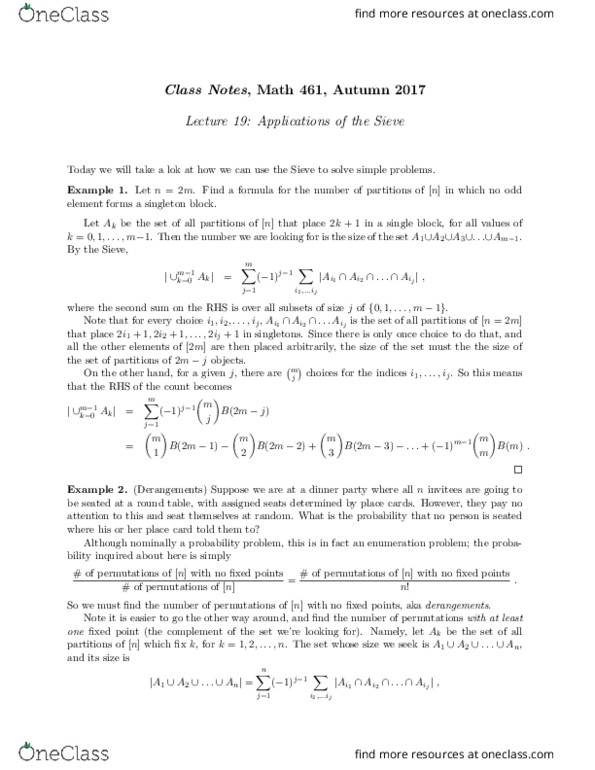 MATH 461 Lecture Notes - Lecture 19: Random Permutation, Natural Number thumbnail