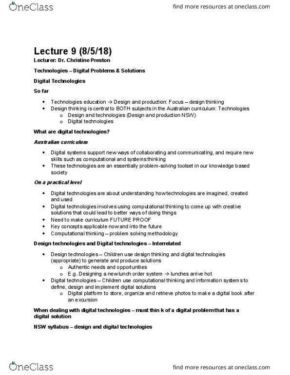 EDUP1005 Lecture Notes - Lecture 8: Scientific Method, Digital Image, Software Engineering thumbnail