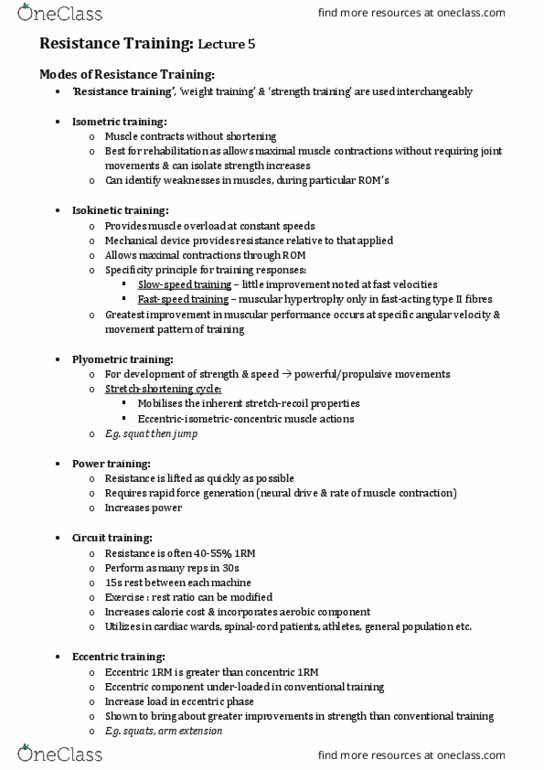 EXSS2022 Lecture Notes - Lecture 5: Leg Press, Growth Factor, Motor Unit thumbnail