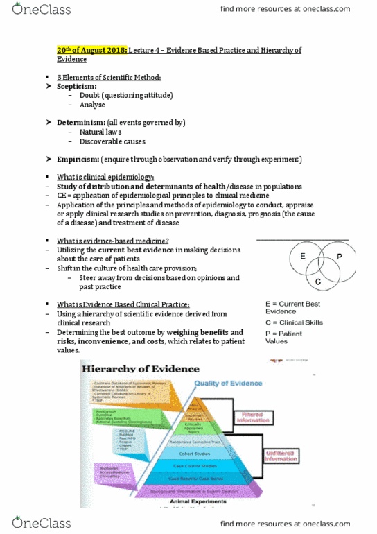 HLTH201 Lecture Notes - Lecture 4: Meta-Analysis, Systematic Review, Differential Diagnosis thumbnail