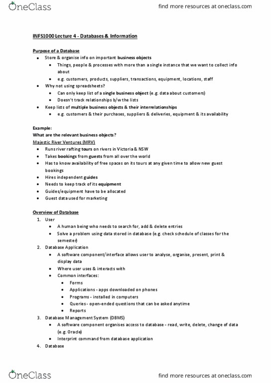 INFS1000 Lecture Notes - Lecture 4: Golden Rule, Associative Entity, Ellipse thumbnail