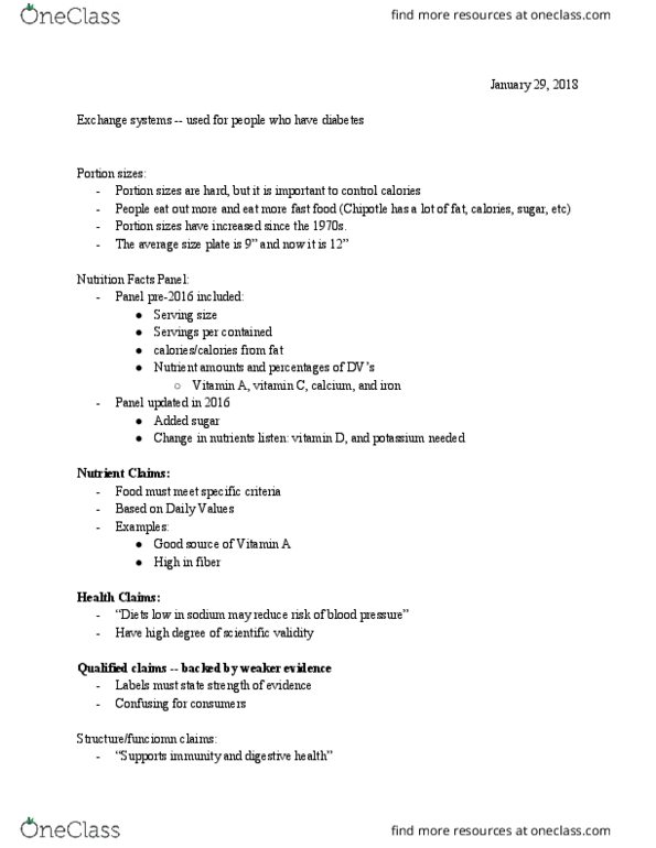 HPRM-205 Chapter Notes - Chapter 1: Serving Size, Vitamin A thumbnail