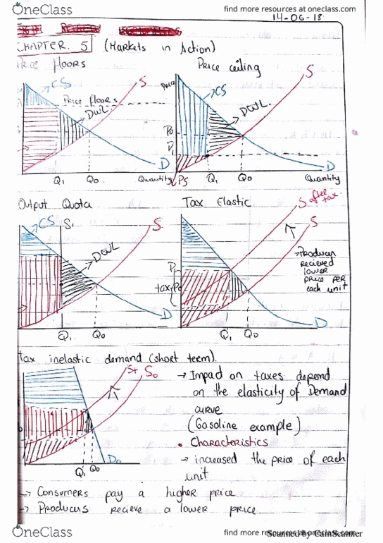 ECON 1201 Lecture 5: Markets in Action Final Exam notes thumbnail