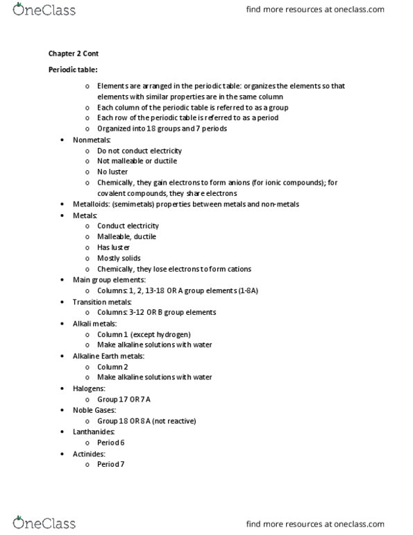 CHEM 1035 Lecture Notes - Lecture 6: Atomic Number, Chlorate, Nitride thumbnail