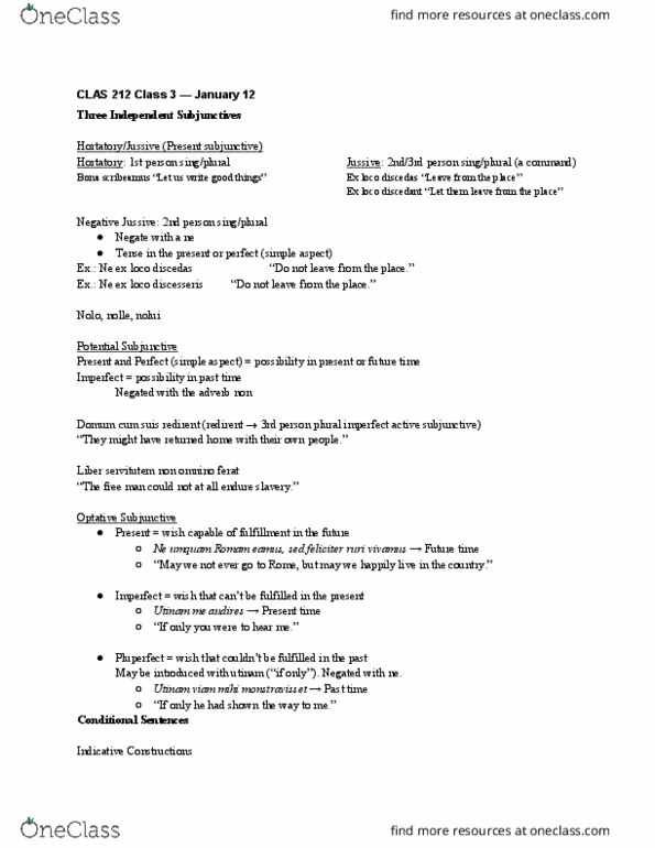 CLAS 212 Lecture Notes - Lecture 3: Dative Case, Essent thumbnail