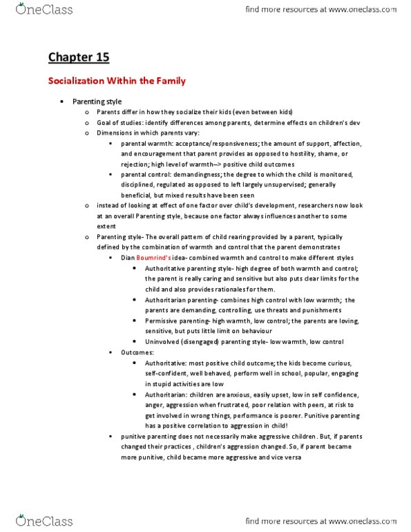 PSYC 351 Chapter Notes - Chapter 15: Parenting Styles, Homophily, Kibbutz thumbnail