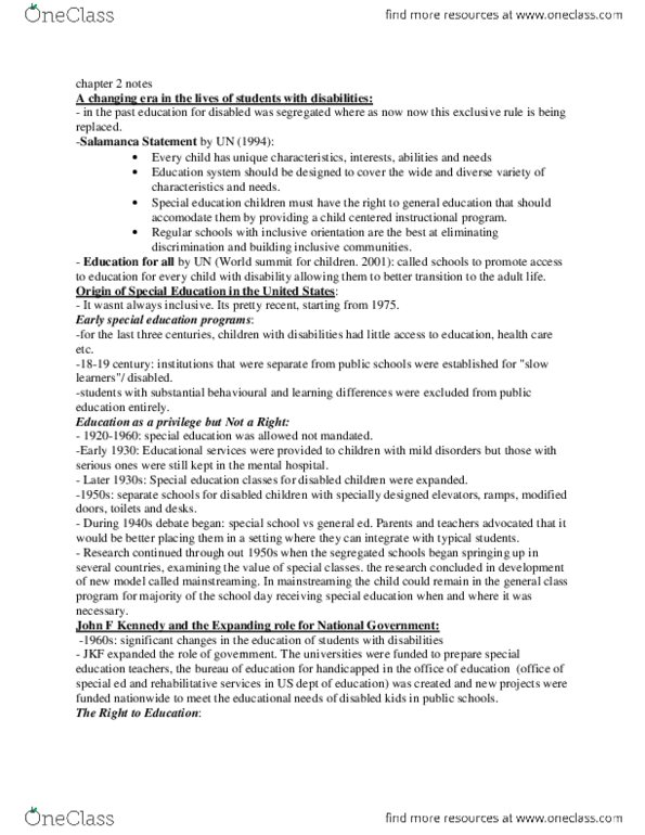 PSY345H5 Chapter Notes - Chapter 2: Individualized Education Program, Educational Assessment, Traumatic Brain Injury thumbnail