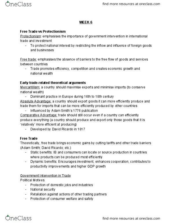 BSB119 Lecture Notes - Lecture 6: Opportunity Cost, Red Tape, Infant Industry Argument thumbnail