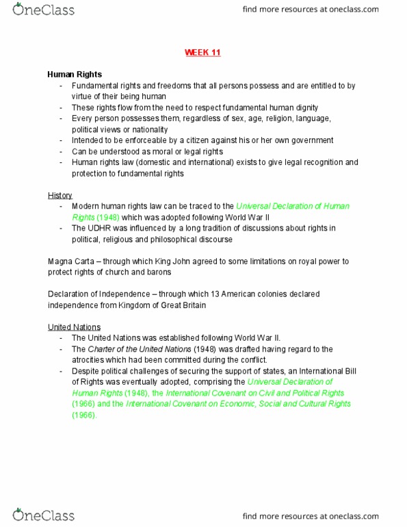 LLB104 Lecture Notes - Lecture 11: Sex Discrimination Act 1984, Disability Discrimination Act 1992, Racial Discrimination Act 1975 thumbnail