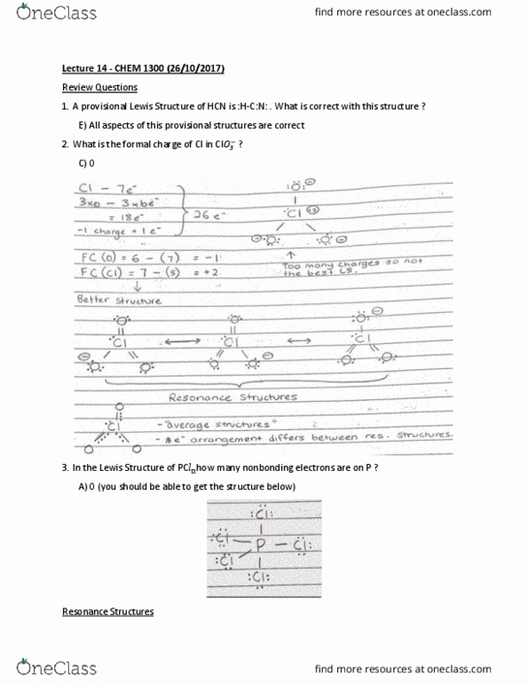 CHEM 1300 Lecture Notes - Lecture 14: Lone Pair, Foaming Agent, Nitrogen thumbnail