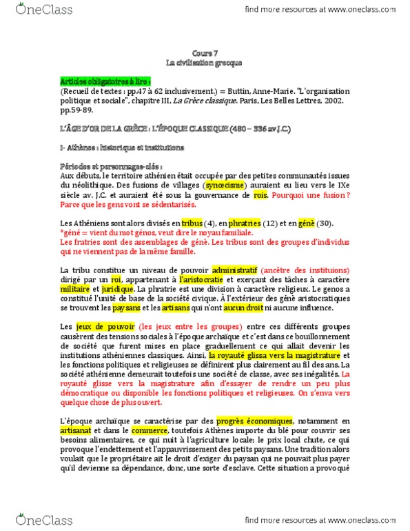 CLA 1501 Lecture Notes - Les Belles Lettres, Mise En Place, Le Droit thumbnail