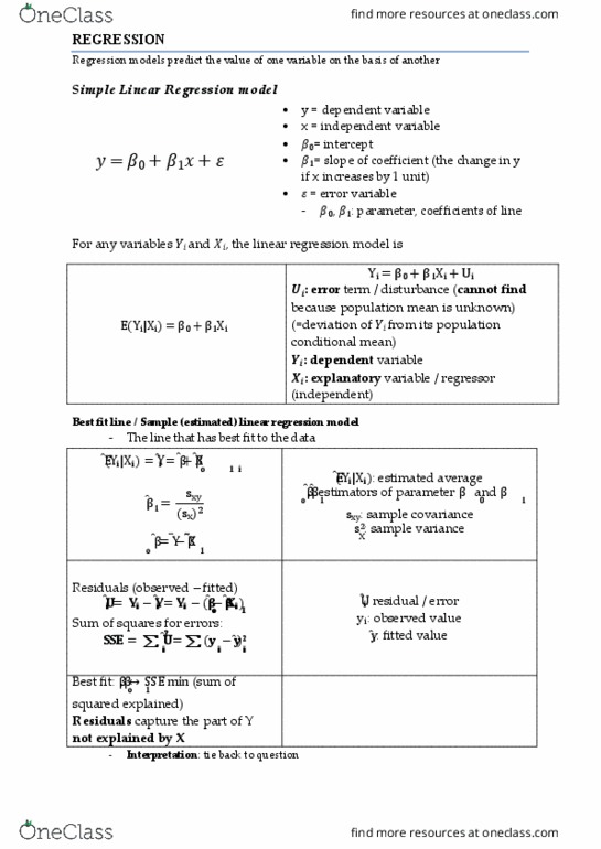 ECON10005 Chapter Notes - Chapter 3: Standard Error, Regression Analysis, Variance thumbnail