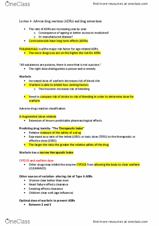 PCOL3011 Lecture Notes - Lecture 4: Rofecoxib, Necrosis, Sotalol thumbnail