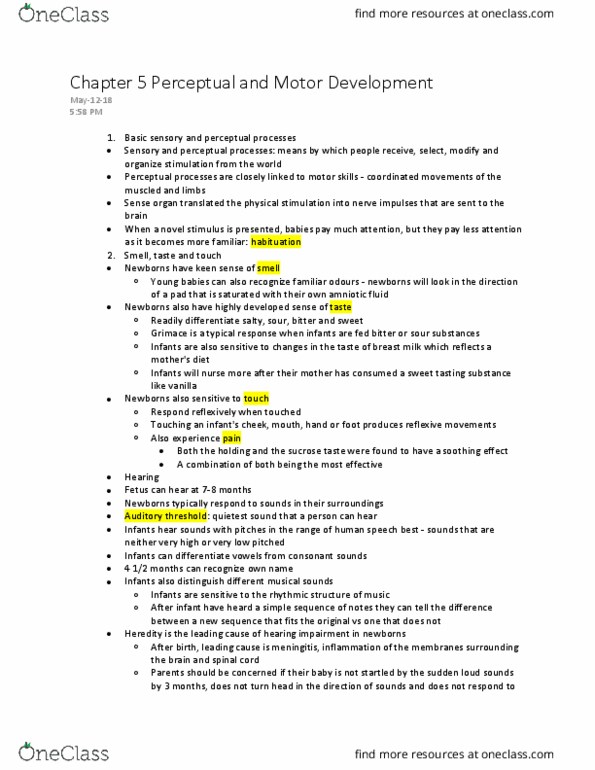 PSYC 304 Chapter Notes - Chapter 5: Twin, Attention Span, Twin Study thumbnail