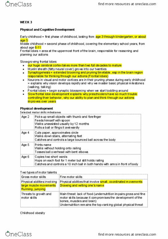 PSY2071 Lecture Notes - Lecture 3: Nonverbal Communication, Intellectual Disability, Executive Functions thumbnail