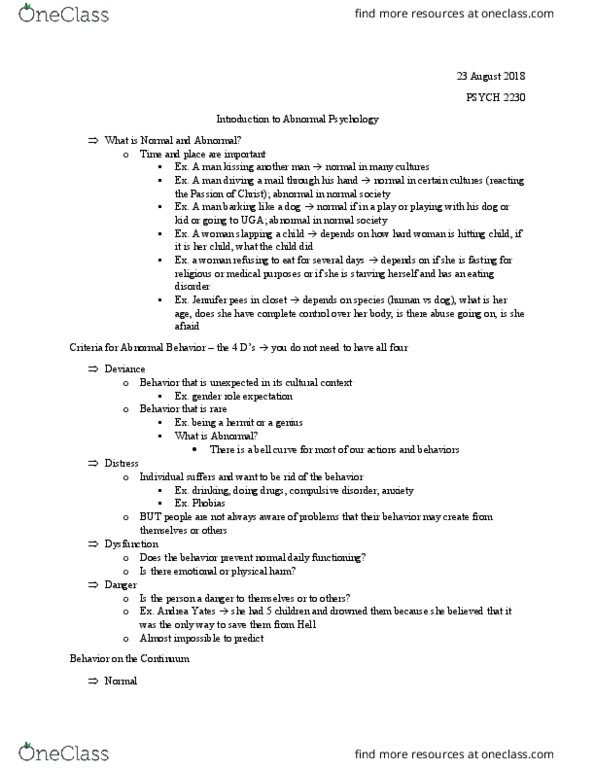 PSYC 2230 Lecture Notes - Lecture 2: Classical Conditioning, Moral Treatment, Eating Disorder thumbnail