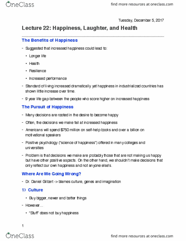 Health Sciences 1001A/B Lecture Notes - Lecture 22: Endorphins, Facial Muscles, Brainstem thumbnail