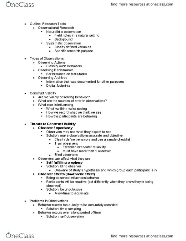 PSC 41 Lecture Notes - Lecture 8: Multiple Choice, Qualitative Property, Observer-Expectancy Effect thumbnail