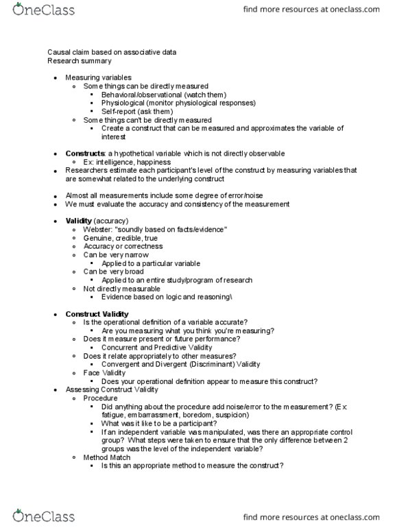 PSC 41 Lecture Notes - Lecture 6: Dependent And Independent Variables, Deductive Reasoning, Inter-Rater Reliability thumbnail