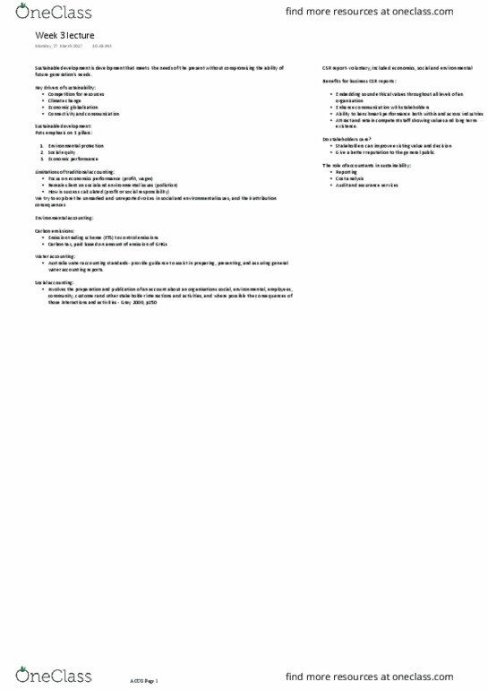 ACCG100 Lecture Notes - Lecture 3: Emissions Trading, Environmental Accounting, Social Accounting thumbnail