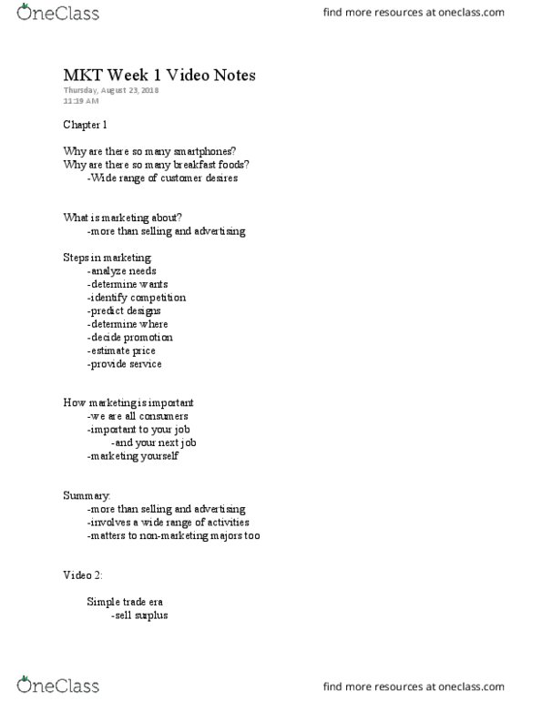 MKT 305 Lecture Notes - Lecture 1: Triple Bottom Line, Customer Relationship Management, Customer Satisfaction thumbnail