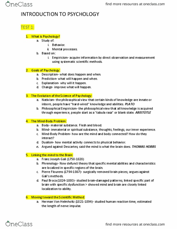 PSY 2012 Lecture Notes - Lecture 1: Reticular Formation, Fluoxetine, Detection Theory thumbnail