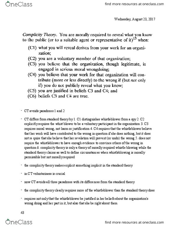 PHIL 322 Lecture Notes - Lecture 43: Whistleblower thumbnail