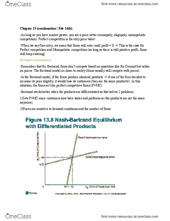 ECON 230D1 Lecture Notes - Lecture 9: Bertrand Competition, Monopolistic Competition, Market Power thumbnail