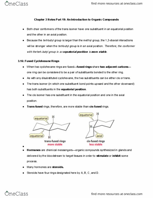 CHEM 281 Chapter Notes - Chapter 3: Cyclohexane, Substituent, Methyl Group thumbnail