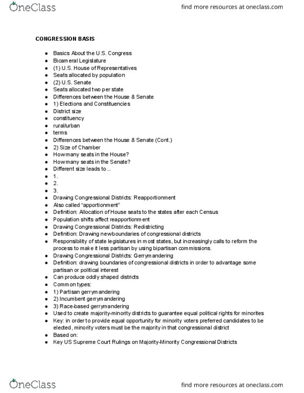 GVPT 170 Lecture Notes - Lecture 14: Incumbent thumbnail