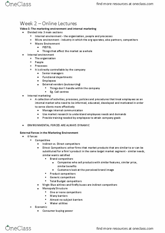 MKC1200 Lecture Notes - Lecture 2: Internal Communications, Pest Analysis, Global Marketing thumbnail