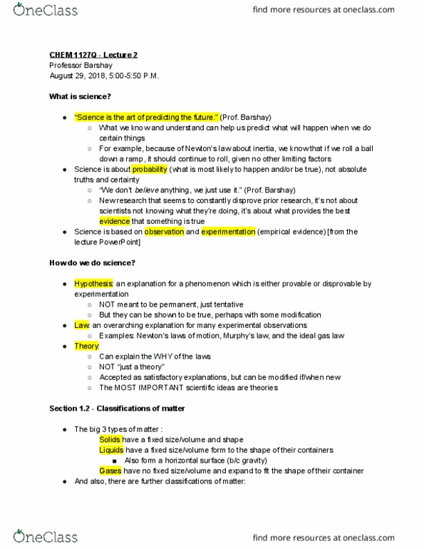 CHEM 1127Q Lecture Notes - Lecture 2: Ideal Gas Law, Microsoft Powerpoint, Boiling Point cover image