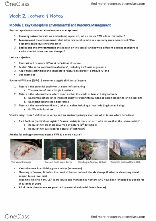 GEOS2121 Lecture Notes - Lecture 3: Yosemite National Park, Sea Level Rise, Raymond Williams thumbnail