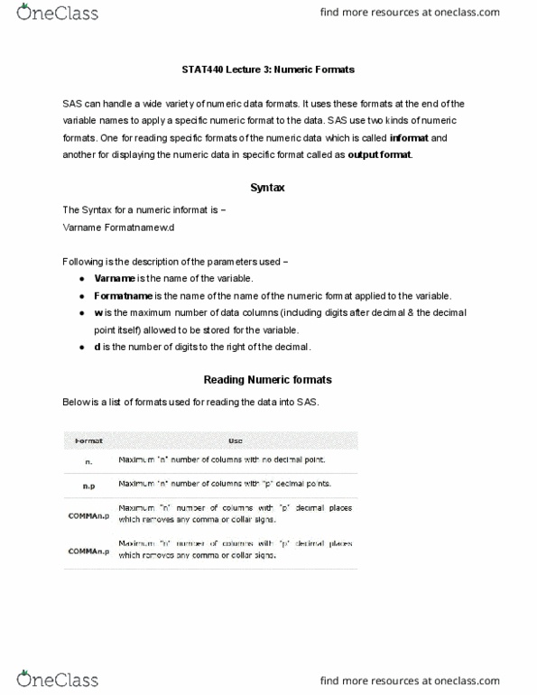 STAT 440 Lecture Notes - Lecture 3: Decimal Mark thumbnail