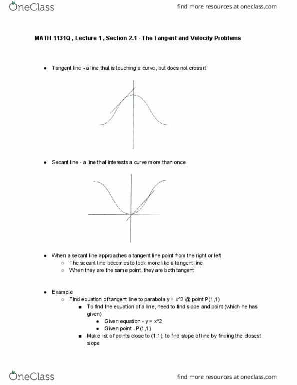 MATH 1131Q Lecture Notes - Lecture 1: Trigonometric Functions cover image