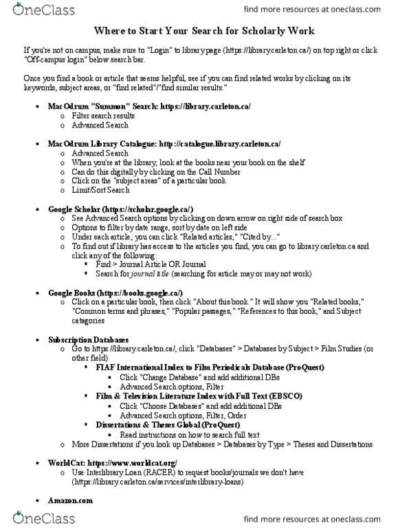 FILM 3301 Lecture Notes - Lecture 1: Laura Mulvey, Zotero, Google Scholar thumbnail