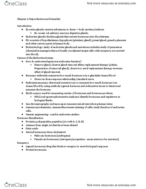 THEA 101 Lecture Notes - Lecture 4: Pineal Gland, Bioassay, Pituitary Gland thumbnail