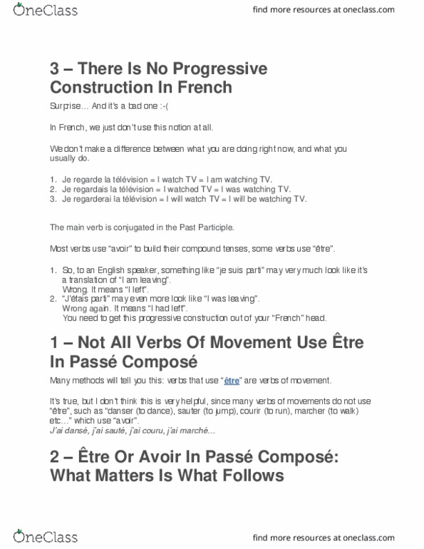 FREN 3051 Lecture Notes - Lecture 20: French Verbs, Preposition And Postposition, State Agency For National Security thumbnail