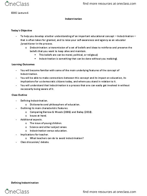 EDEC 260 Lecture Notes - Lecture 6: The American Heritage Dictionary Of The English Language, American Philosophical Association, Charle thumbnail