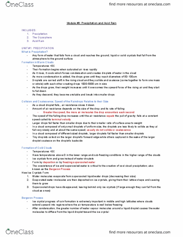 ENVIRSC 1C03 Lecture Notes - Lecture 9: Viscous Liquid, Ice Crystals, Supercooling thumbnail