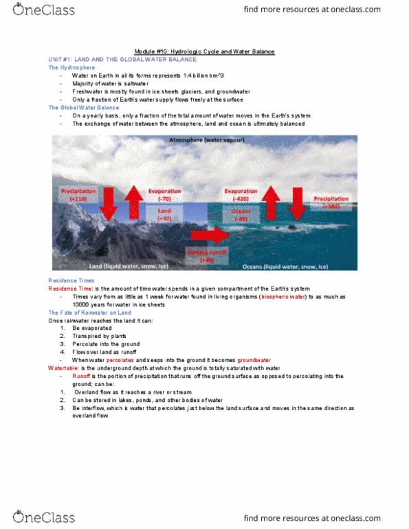 ENVIRSC 1C03 Lecture Notes - Lecture 10: Surface Runoff, Hygroscopy, Transpiration thumbnail
