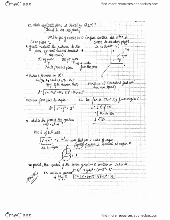 MATH 2110Q Lecture 1: calc 3 notes page 2 cover image