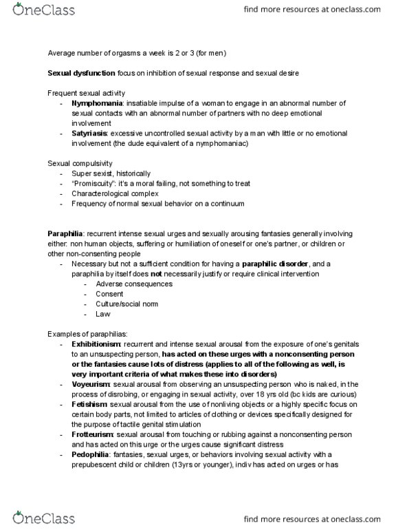 PSYC 188 Lecture Notes - Lecture 5: Fundamental Theorem Of Arithmetic, Hypersexuality, Sexual Arousal thumbnail