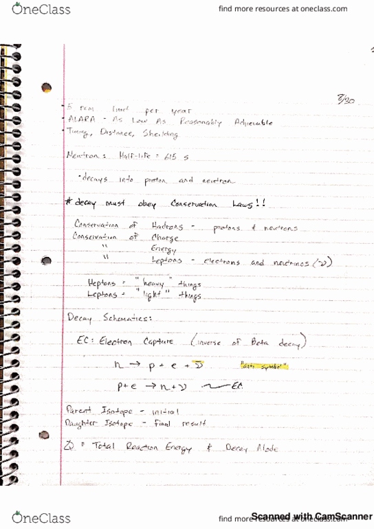 PHYS 705 Lecture 1: (Aug30) - Radiation Safety Precautions, Conservation Laws, Decay Schematics thumbnail