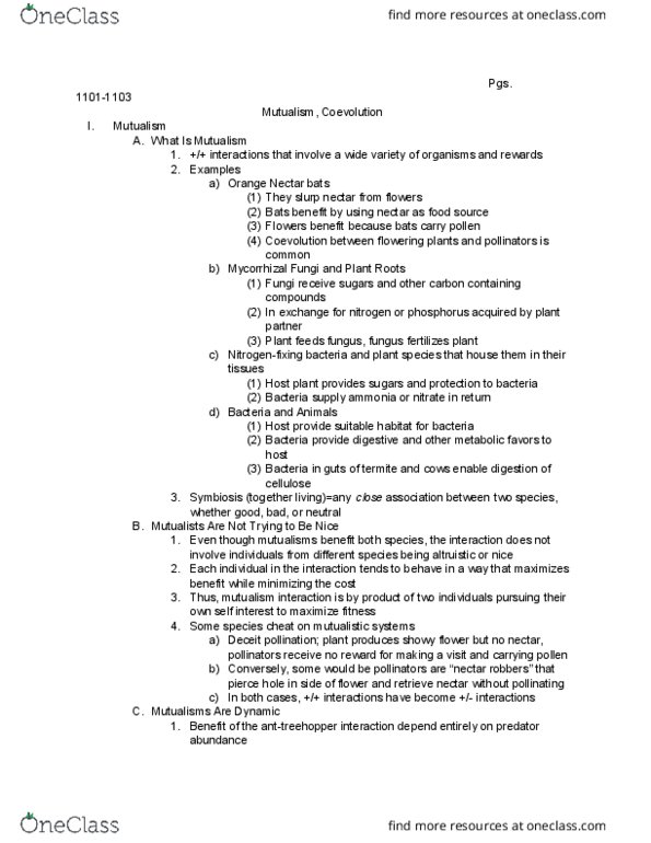 BIOL 180 Chapter Notes - Chapter 52.1: Mycorrhiza, Coevolution, Termite thumbnail