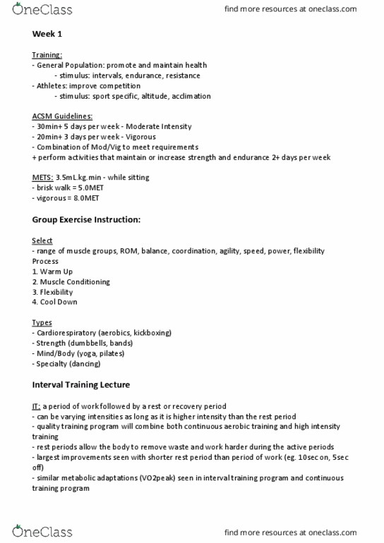 EXSS2022 Lecture Notes - Lecture 1: High Intensity Training, Interval Training, Kickboxing thumbnail