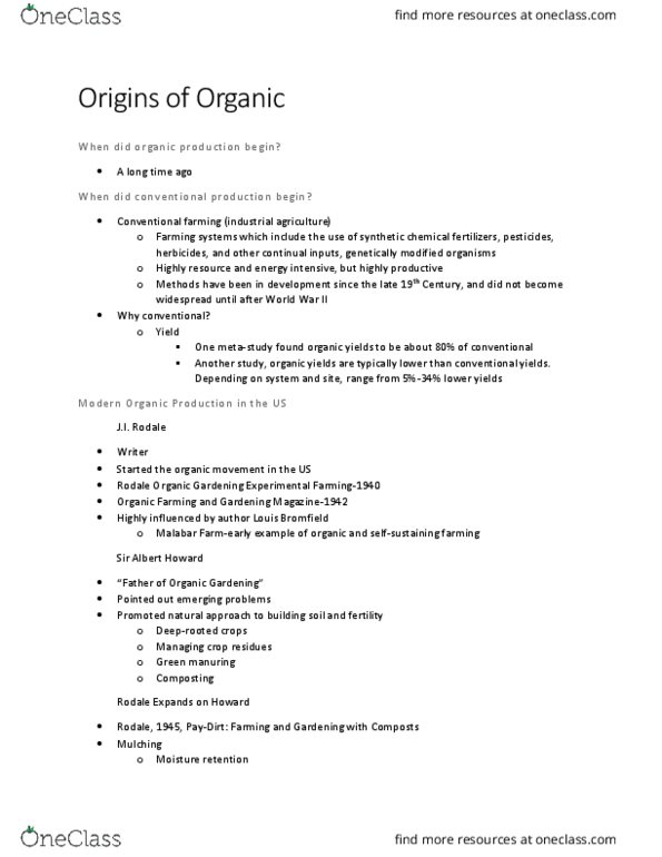 HORT 2043 Lecture Notes - Lecture 3: Albert Howard, Louis Bromfield, Genetically Modified Organism thumbnail