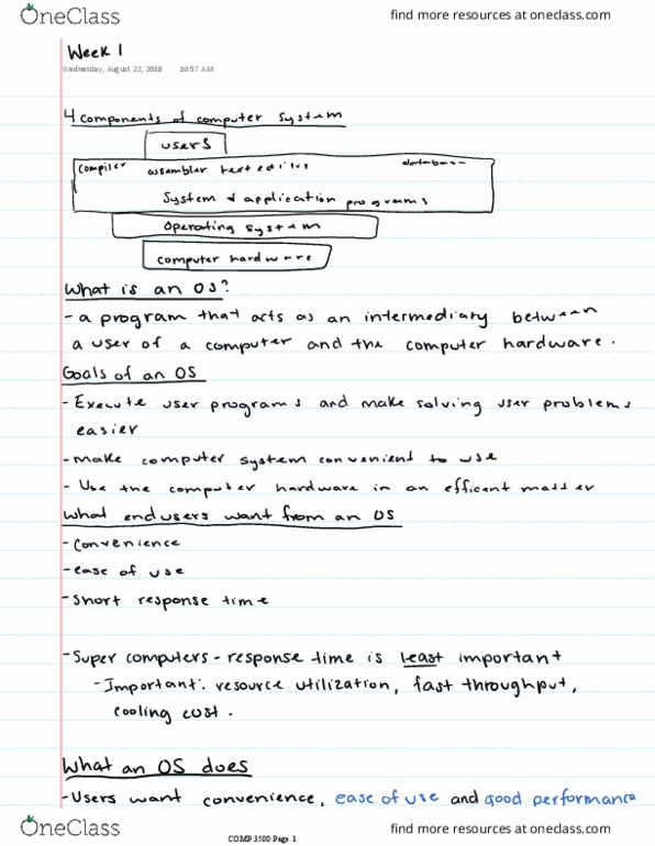 COMP 3500 Lecture 1: Week 1 intro to operating systems thumbnail