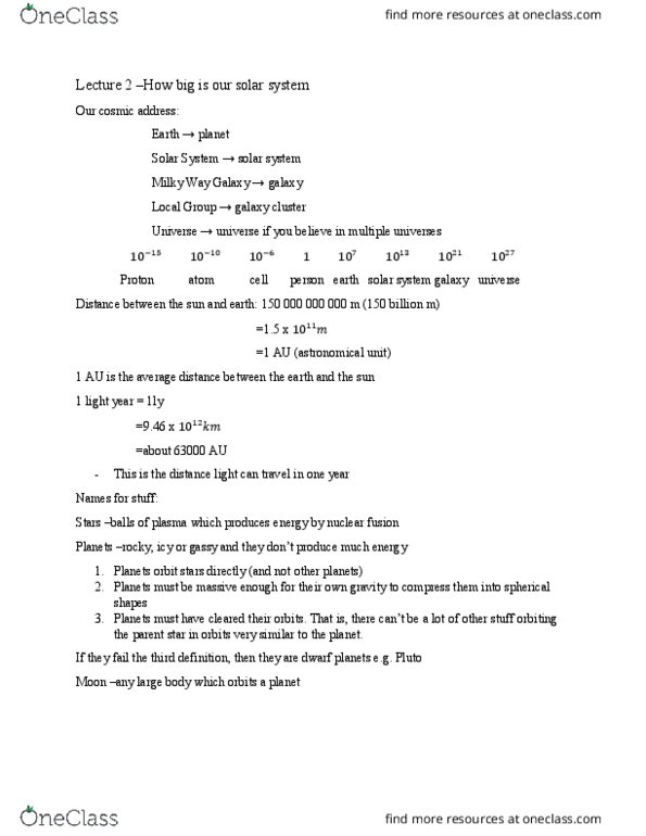 AST101H1 Lecture Notes - Lecture 2: Milky Way, Local Group thumbnail