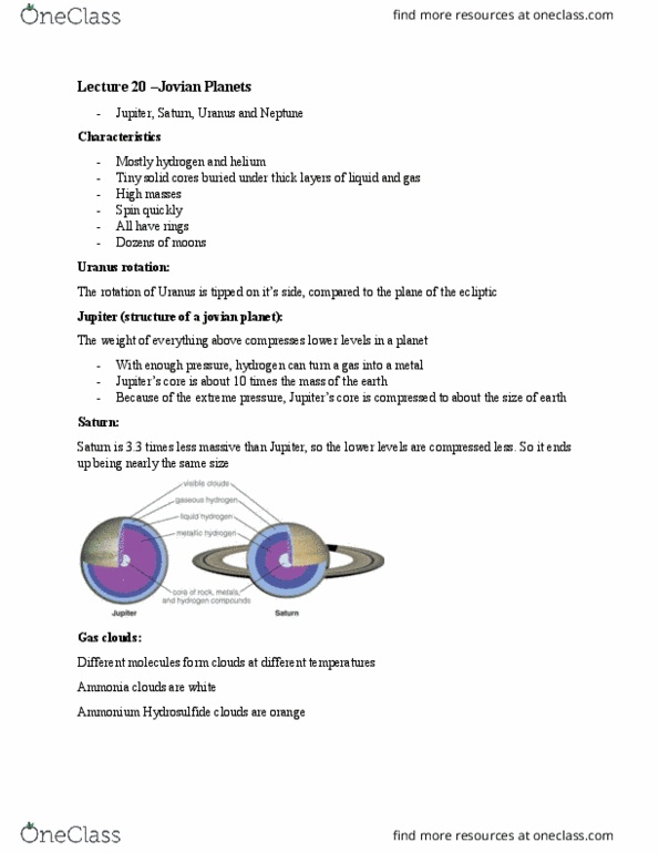 AST101H1 Lecture Notes - Lecture 20: Giant Planet, Solid Nitrogen, Ring System thumbnail
